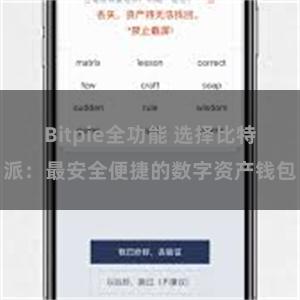 Bitpie全功能 选择比特派：最安全便捷的数字资产钱包