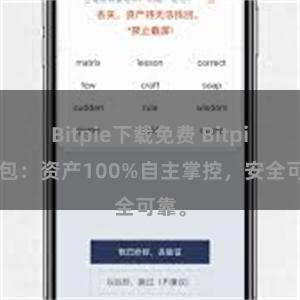 Bitpie下载免费 Bitpie钱包：资产100%自主掌控，安全可靠。