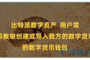 比特派数字资产  用户需要按照教唆创建或导入我方的数字货币钱包